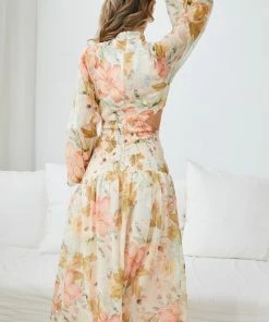 Wild Ginger DRESSES Clementia Dress - Cream Floral