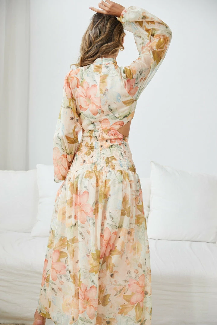 Wild Ginger DRESSES Clementia Dress - Cream Floral 4 Wild Ginger DRESSES Clementia Dress - Cream Floral