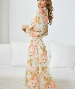 Wild Ginger DRESSES Clementia Dress - Cream Floral 11 Wild Ginger DRESSES Clementia Dress - Cream Floral