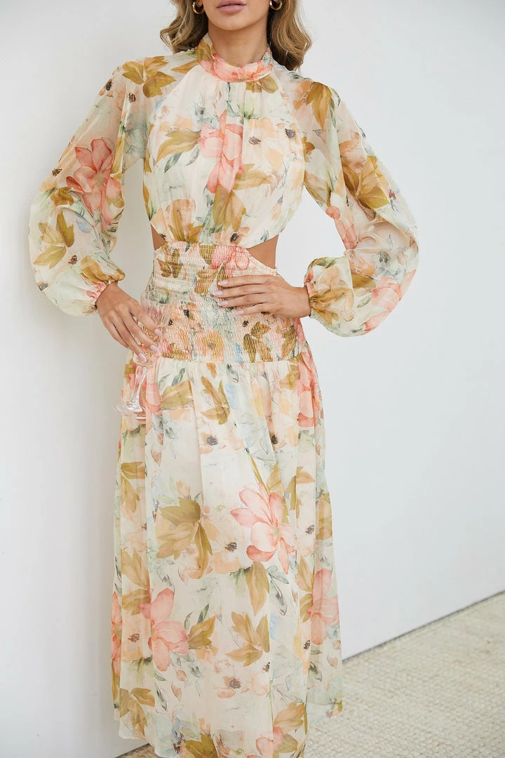 Wild Ginger DRESSES Clementia Dress - Cream Floral 6 Wild Ginger DRESSES Clementia Dress - Cream Floral