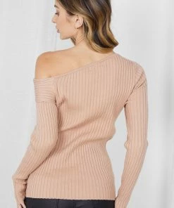 Rock Denim Colette Knit Top - Beige CLOTHING