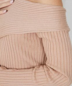 Rock Denim Colette Knit Top - Beige CLOTHING