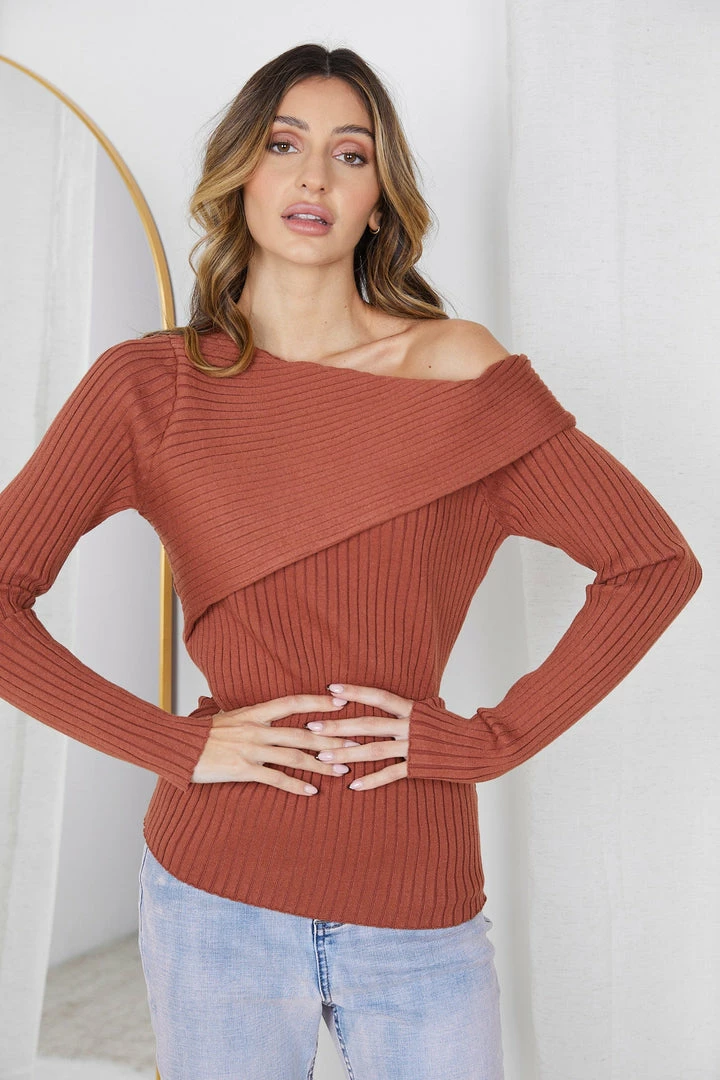 Rock Denim Colette Knit Top - Rust 3 Rock Denim Colette Knit Top - Rust