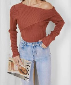 Rock Denim Colette Knit Top - Rust 12 Rock Denim Colette Knit Top - Rust