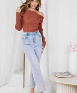 Rock Denim Colette Knit Top - Rust 13 Rock Denim Colette Knit Top - Rust