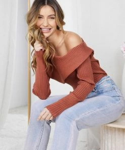Rock Denim Colette Knit Top - Rust 14 Rock Denim Colette Knit Top - Rust