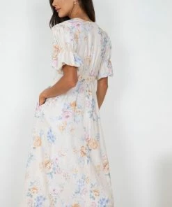 Desire Conchita Dress - Beige Floral DRESSES