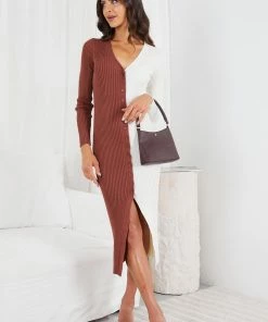 WeLove Fashion Contreras Dress - Choc Cream DRESSES