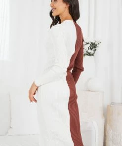 WeLove Fashion Contreras Dress - Choc Cream DRESSES