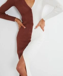 WeLove Fashion Contreras Dress - Choc Cream DRESSES