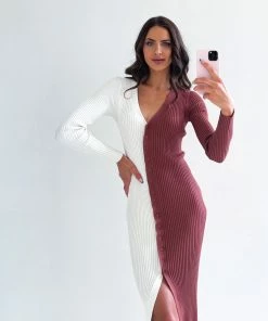 WeLove Fashion Contreras Dress - Choc Cream DRESSES