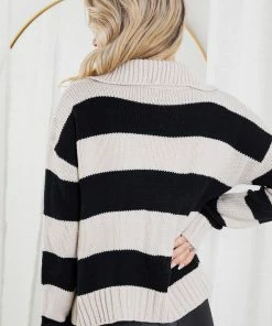 Pink Diamond Cormay Knit - Cream Stripe