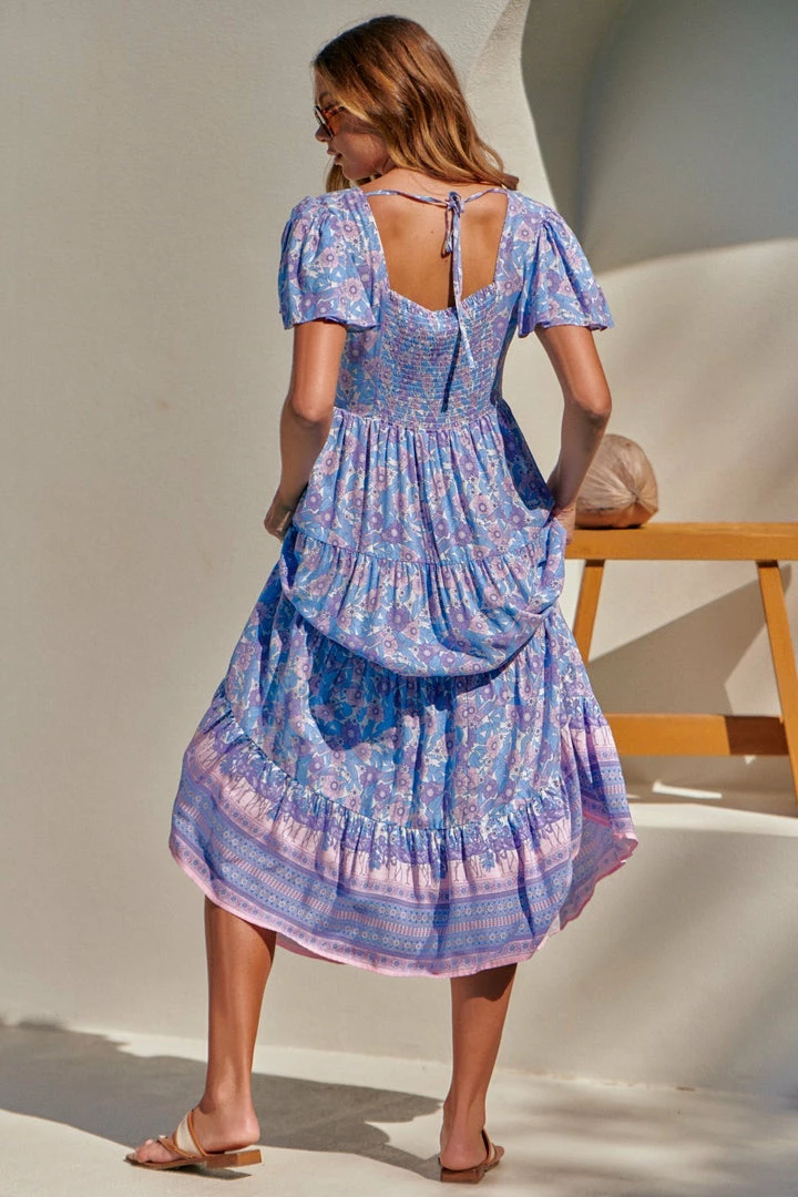 Jaase Cranberry Maxi Dress - Blue Flamingo Print DRESSES 4 Jaase Cranberry Maxi Dress - Blue Flamingo Print DRESSES