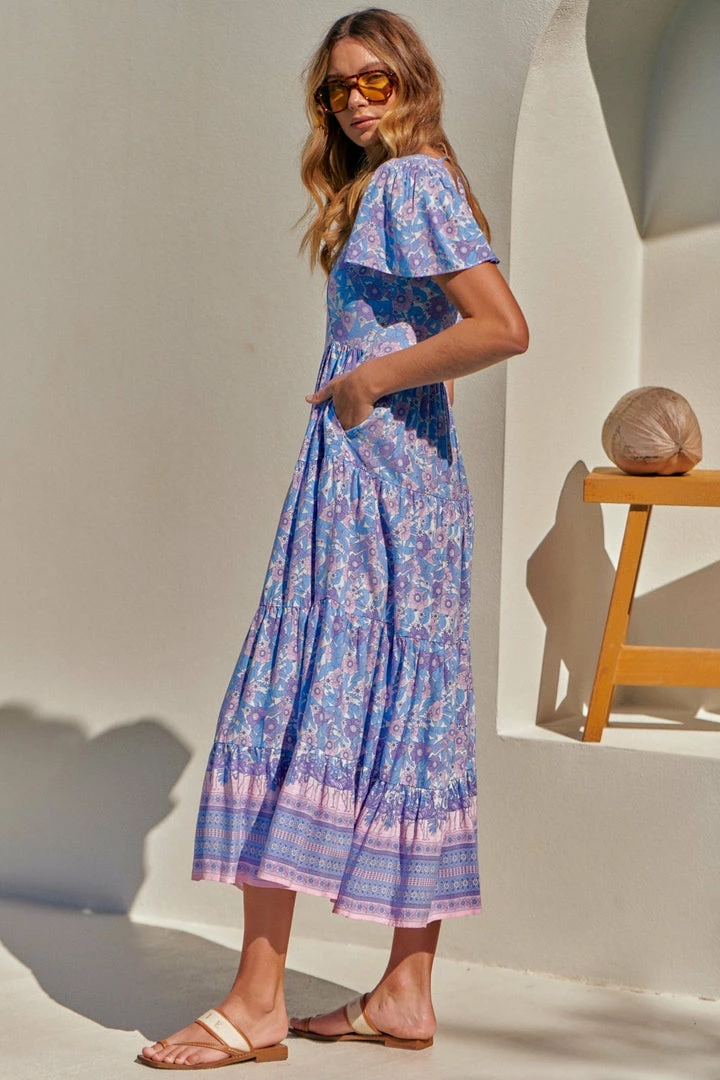 Jaase Cranberry Maxi Dress - Blue Flamingo Print DRESSES 5 Jaase Cranberry Maxi Dress - Blue Flamingo Print DRESSES