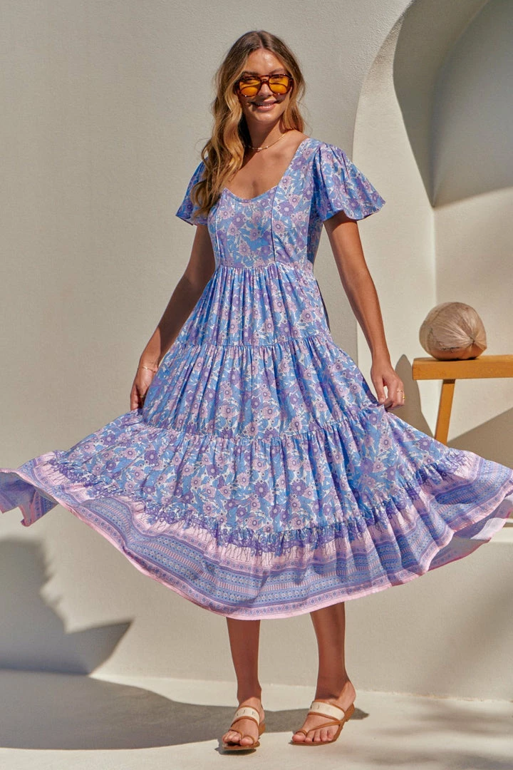 Jaase Cranberry Maxi Dress - Blue Flamingo Print DRESSES 3 Jaase Cranberry Maxi Dress - Blue Flamingo Print DRESSES