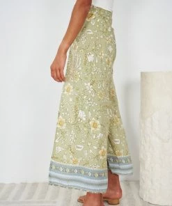 New U Collection Jerry Pants - Olive Print CLOTHING