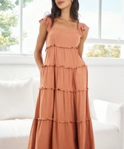 Desire Marsha Dress - Light Orange DRESSES