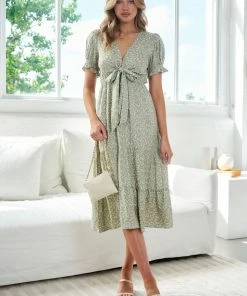 Style Box Laurissa Dress - Sage Print