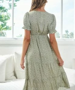 Style Box Laurissa Dress - Sage Print