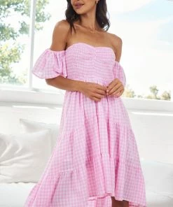 YH & Co (Chloe Yip) Marcie Dress - Pink Gingham DRESSES