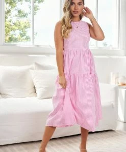 Qtrend Fashion PTY LTD Winslove Dress - Pink Stripe DRESSES