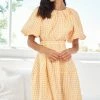 YH & Co (Chloe Yip) DRESSES Gertrude Dress - Orange Check