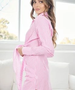 Qtrend Fashion PTY LTD Aiyana Dress - Light Pink Stripe DRESSES 10 Qtrend Fashion PTY LTD Aiyana Dress - Light Pink Stripe DRESSES