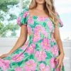 Desire Marylou Dress - Green Floral