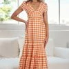 Sweetacacia Lareyna Dress - Orange Gingham DRESSES 2 Sweetacacia Lareyna Dress - Orange Gingham DRESSES