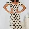 Reverse DRESSES Evangeline Dress - Beige Spot 1 Reverse DRESSES Evangeline Dress - Beige Spot
