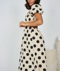 Reverse DRESSES Evangeline Dress - Beige Spot 11 Reverse DRESSES Evangeline Dress - Beige Spot