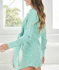 Qtrend Fashion PTY LTD Aiyana Dress - Light Green Stripe