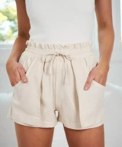 Sassy Hills Fashion Lacy Shorts - Beige