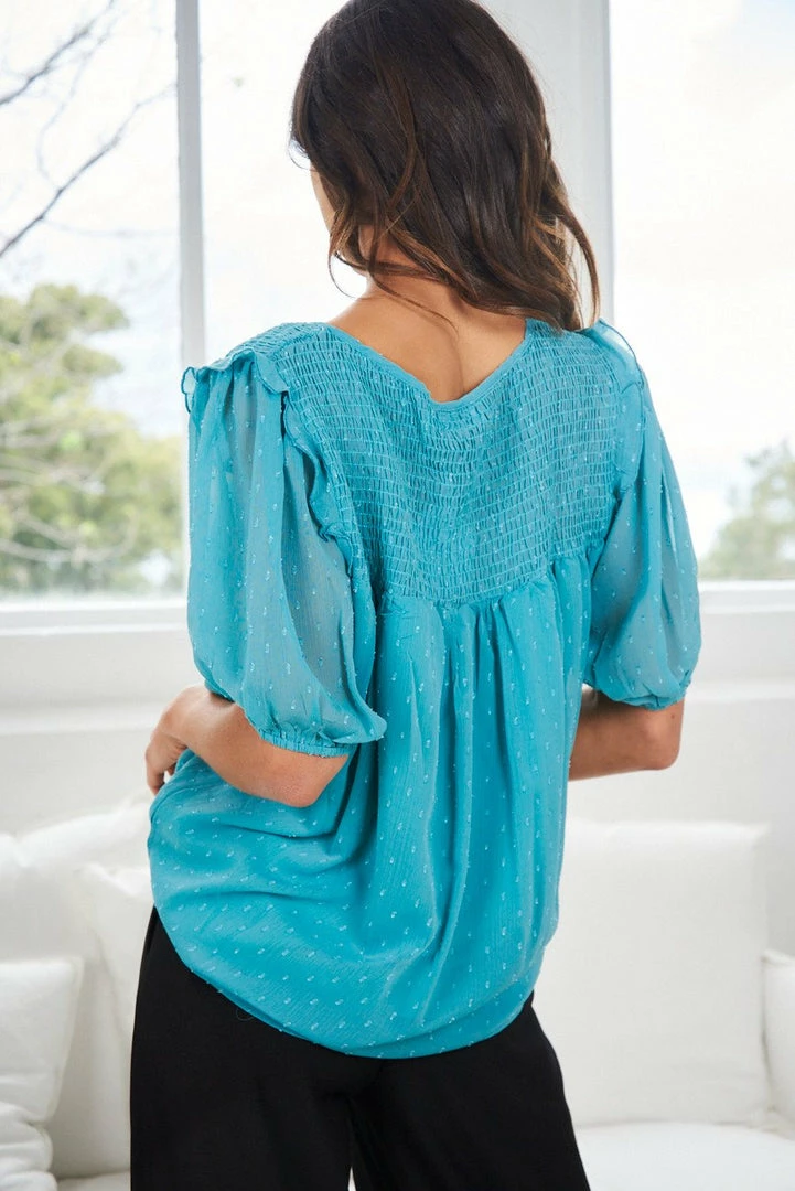 Miracle Fashion Georgette Top - Green 4 Miracle Fashion Georgette Top - Green