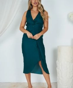 Evermore Fashion Aryana Dress - Emerald