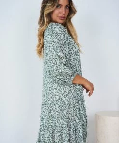 Spicy Sugar Jasmyn Dress - Sage Print 10 Spicy Sugar Jasmyn Dress - Sage Print