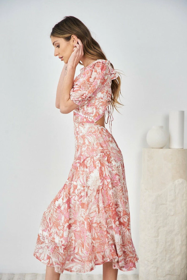 Evermore Fashion Gwenda Dress - Pink Print DRESSES 5 Evermore Fashion Gwenda Dress - Pink Print DRESSES