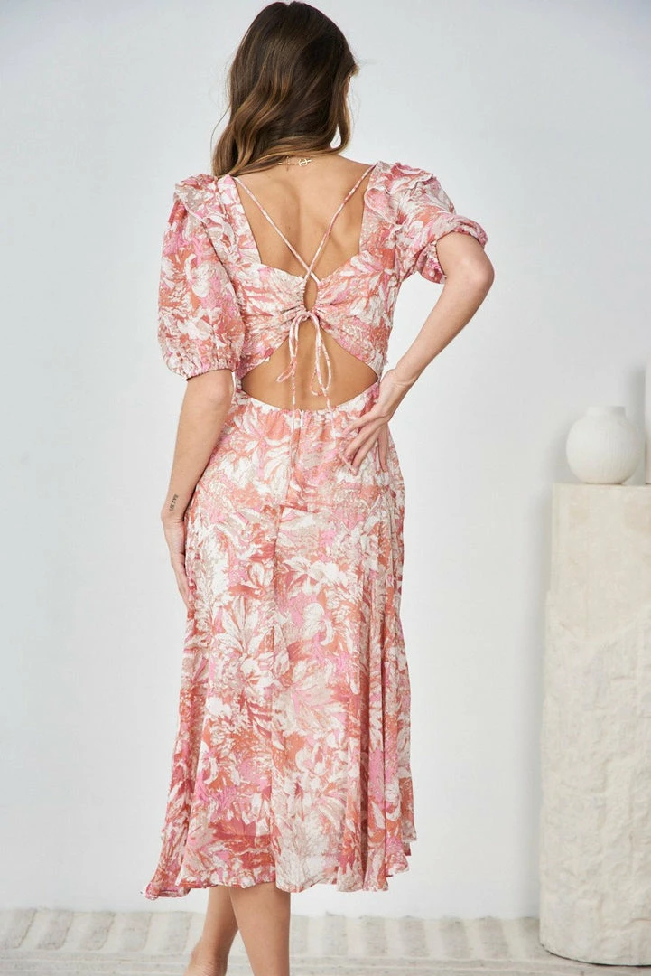 Evermore Fashion Gwenda Dress - Pink Print DRESSES 4 Evermore Fashion Gwenda Dress - Pink Print DRESSES