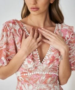 Evermore Fashion Gwenda Dress - Pink Print DRESSES 10 Evermore Fashion Gwenda Dress - Pink Print DRESSES