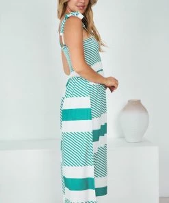 Reverse Lois Dress - Dark Green Stripe DRESSES 11 Reverse Lois Dress - Dark Green Stripe DRESSES