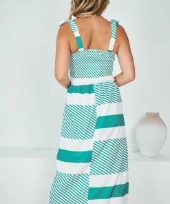 Reverse Lois Dress - Dark Green Stripe DRESSES 10 Reverse Lois Dress - Dark Green Stripe DRESSES