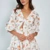 Evermore Fashion Gweneth Playsuit - White Print CLOTHING