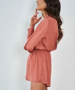 Evermore Fashion Halley Playsuit - Rust CLOTHING
