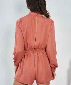 Evermore Fashion Halley Playsuit - Rust CLOTHING