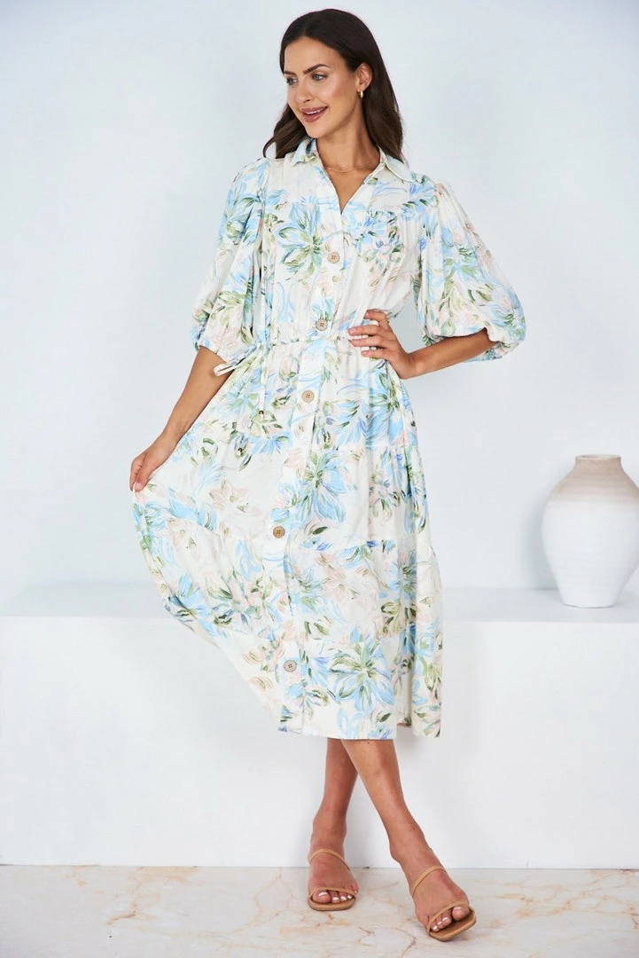 Pink Diamond DRESSES Katey Dress - White Print 6 Pink Diamond DRESSES Katey Dress - White Print