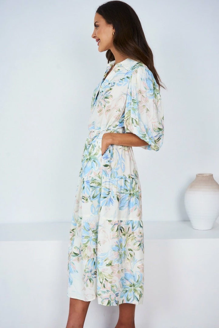 Pink Diamond DRESSES Katey Dress - White Print 5 Pink Diamond DRESSES Katey Dress - White Print