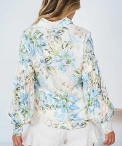 Pink Diamond Malandra Top - White Print CLOTHING