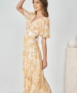 Evermore Fashion DRESSES Gwenda Dress - Yellow Print