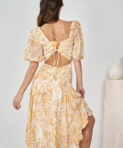 Evermore Fashion DRESSES Gwenda Dress - Yellow Print