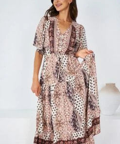 WeLove Fashion Gretchen Dress - Chocolate Print DRESSES